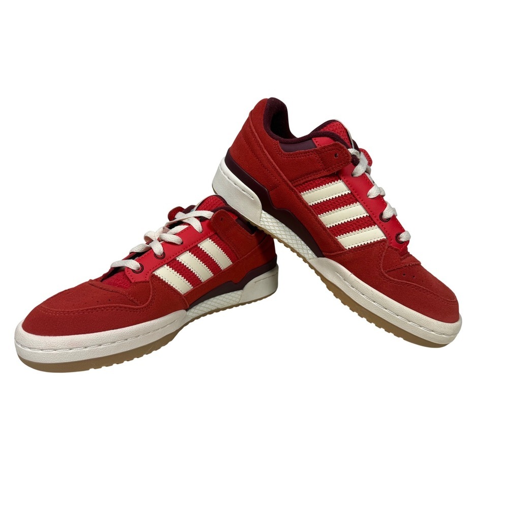 NWOT Adidas Originals Forum Low CL Red/Off White/Gum Men's Shoes IE7176, Size 8 - Picture 7 of 11